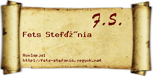 Fets Stefánia névjegykártya